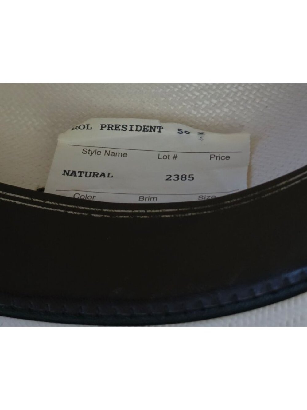 Rol President 50X Golden Line Hat Collection Straw Cowboy Hat Natural 7 1/8 M - Picture 8 of 12
